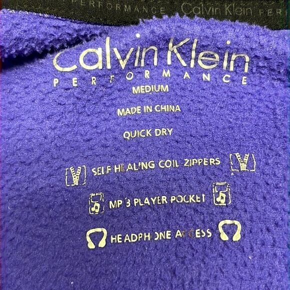 Calvin Klein Woman’s Performance Purple Zip-Up High Collar Fleece w/ Pockets-Med - Picture 11 of 14